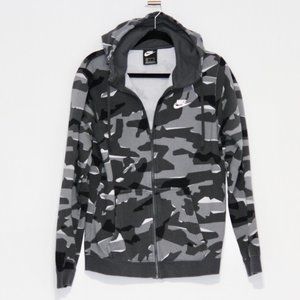 NIKE Sportswear Club Camo Full Hooded Full Zip Sweatshirt